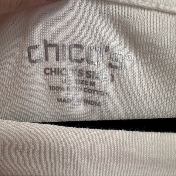 Chico's Sz 1 US 8/10 M Wildflower Intarsia Pullover Tunic Sweater Basic Casual - Picture 3 of 7